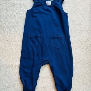 Hanna Andersson size 2 navy blue knit overalls